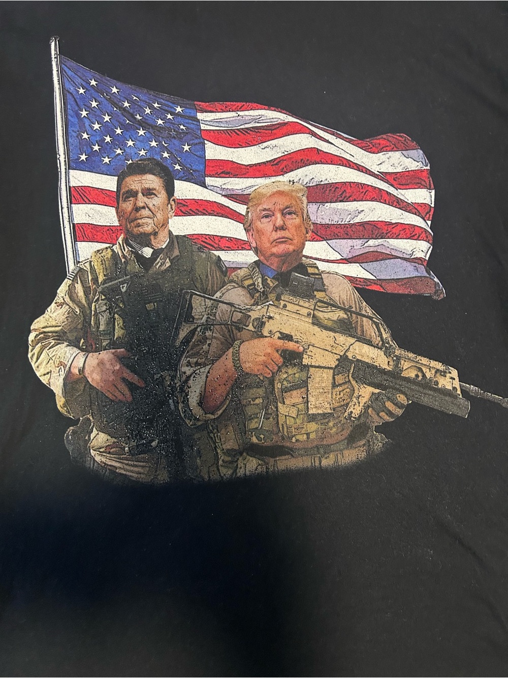 Men's Black Graphic Flag Tactical Tee